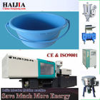 Plastic injection molding machine specializing in the production of plastic buckets and less platen flexing